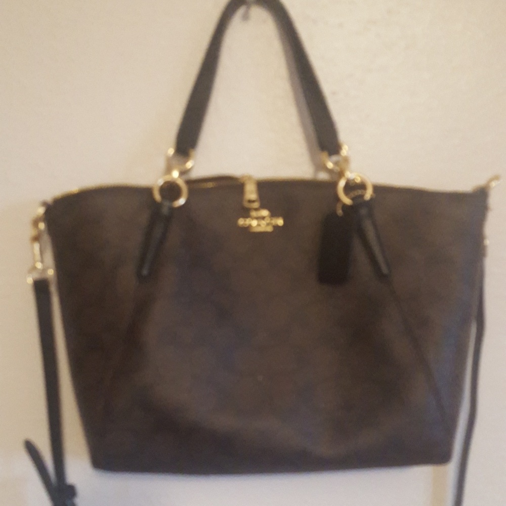 Original coach bag cros sbody blanco and brown.